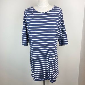 Boden Breton Striped 3/4 Sleeve Tunic Dress
